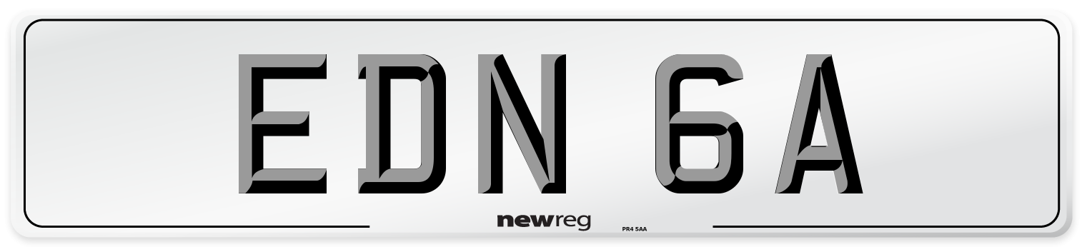 EDN 6A Number Plate from New Reg